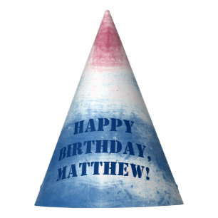 Patriotic Tie Dye Red Blue Personalised Party Party Hat