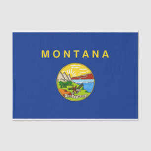 Patriotic tissue paper with flag Montana, USA