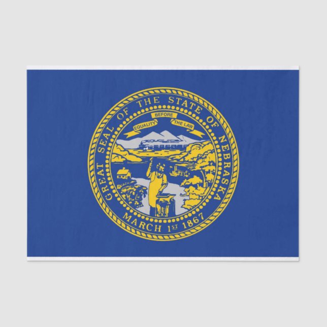 Patriotic tissue paper with flag Nebraska, USA (Front)