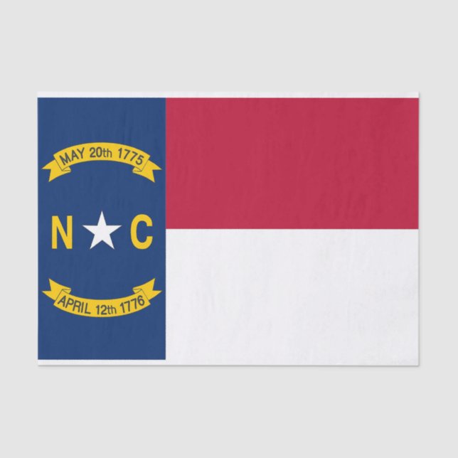 Patriotic tissue paper with flag North Carolina (Front)