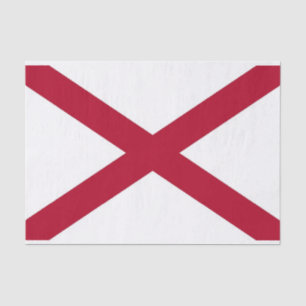 Patriotic tissue paper with flag of Alabama,U.S.A.