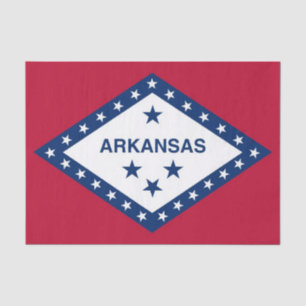 Patriotic tissue paper with flag of Arkansas