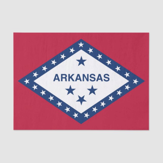 Patriotic tissue paper with flag of Arkansas (Front)