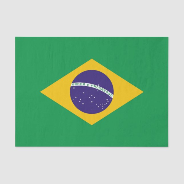 Patriotic tissue paper with flag of Brazil (Front)