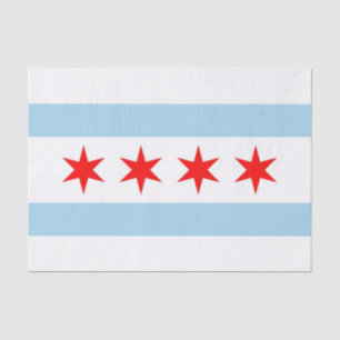 Patriotic tissue paper with flag of Chicago City