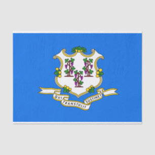 Patriotic tissue paper with flag of Connecticut