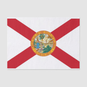Patriotic tissue paper with flag of Florida