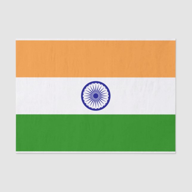 Patriotic tissue paper with flag of India (Front)