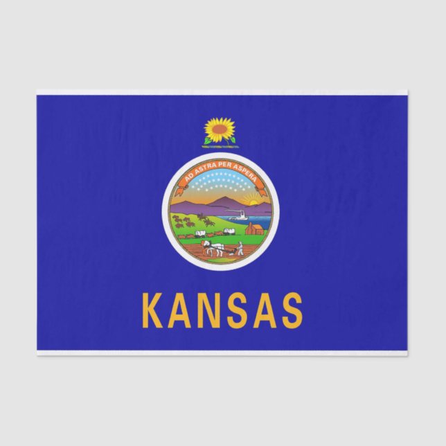 Patriotic tissue paper with flag of Kansas (Front)