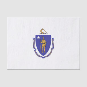 Patriotic tissue paper with flag of Massachusetts