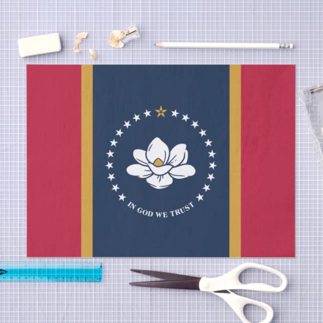 Patriotic tissue paper with flag of Mississippi (Craft)