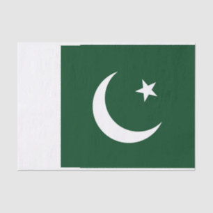 Patriotic tissue paper with flag of Pakistan