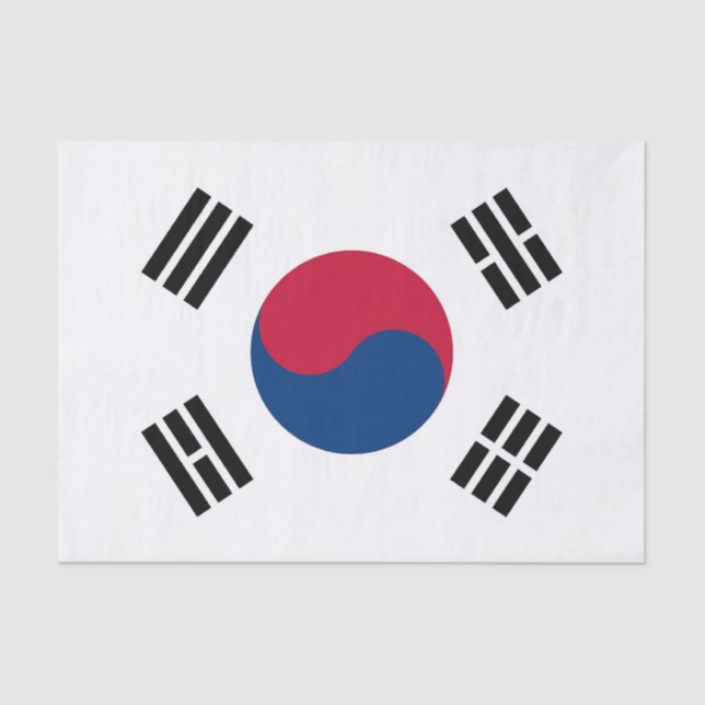 Patriotic tissue paper with flag of South Korea (Front)