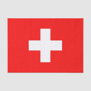 Patriotic tissue paper with flag of Switzerland