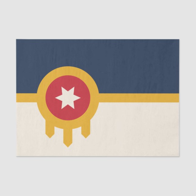 Patriotic tissue paper with flag of Tulsa, USA (Front)