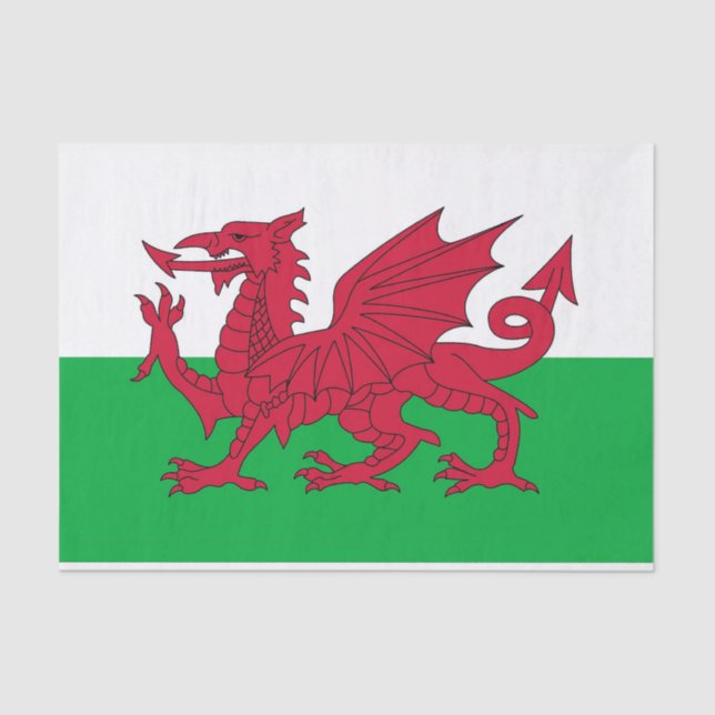 Patriotic tissue paper with flag of Wales (Front)