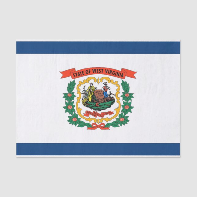 Patriotic tissue paper with flag of West Virginia (Front)