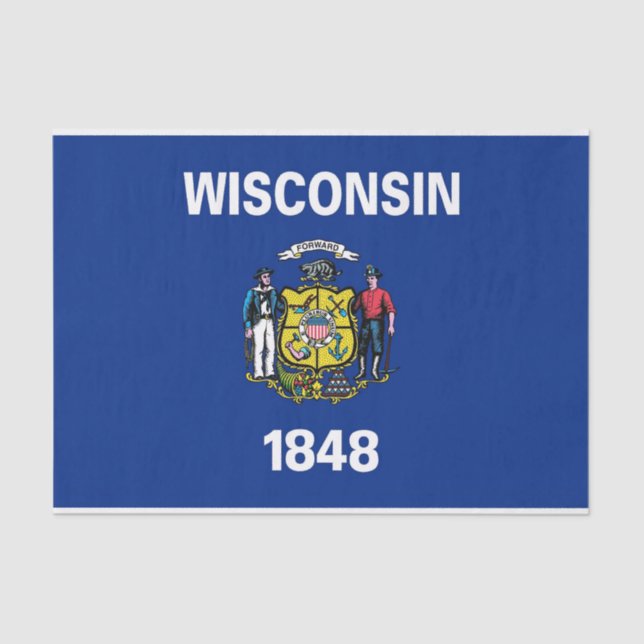 Patriotic tissue paper with flag of Wisconsin, USA (Front)