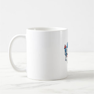 Patriotic Tooth Mascot Fireworks Vector Design_1 Coffee Mug