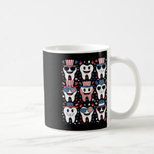 Patriotic Tooth Smile Funny 4th Of July Dentists A Coffee Mug