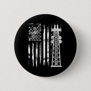 Patriotic Tower Climber Transmissionservie Climbin 6 Cm Round Badge