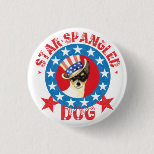 Patriotic Toy Fox Terrier 3 Cm Round Badge