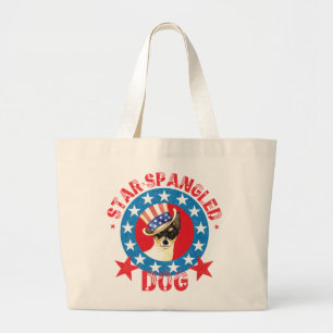 Patriotic Toy Fox Terrier Large Tote Bag