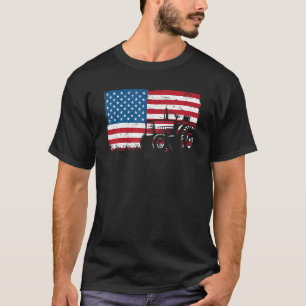 PATRIOTIC Tractor American Flag Men Boys Farm Farm T-Shirt
