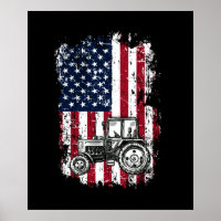 Patriotic Tractor American Flag Tractor Farm