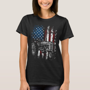 Patriotic Tractor American Flag Tractor Farm Usa F T-Shirt
