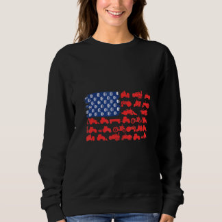 Patriotic Tractor American Flag Tractor Farmer Far Sweatshirt