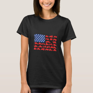 Patriotic Tractor American Flag Tractor Farmer Far T-Shirt