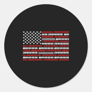 Patriotic Trains Flag For Train Enthusiasts And Ho Classic Round Sticker