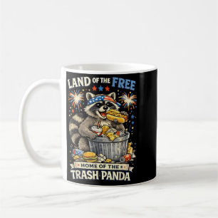 Patriotic Trash Panda Land Of The Free July 4th Coffee Mug