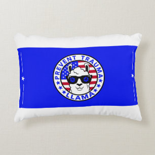 Patriotic Trauma Llama Accent Pillow 16" x 12"