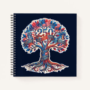 Patriotic Tree for America's 250th anniversary Notebook