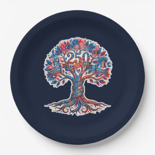 Patriotic Tree for America's 250th anniversary Paper Plate