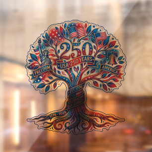 Patriotic Tree for America's 250th anniversary Window Cling