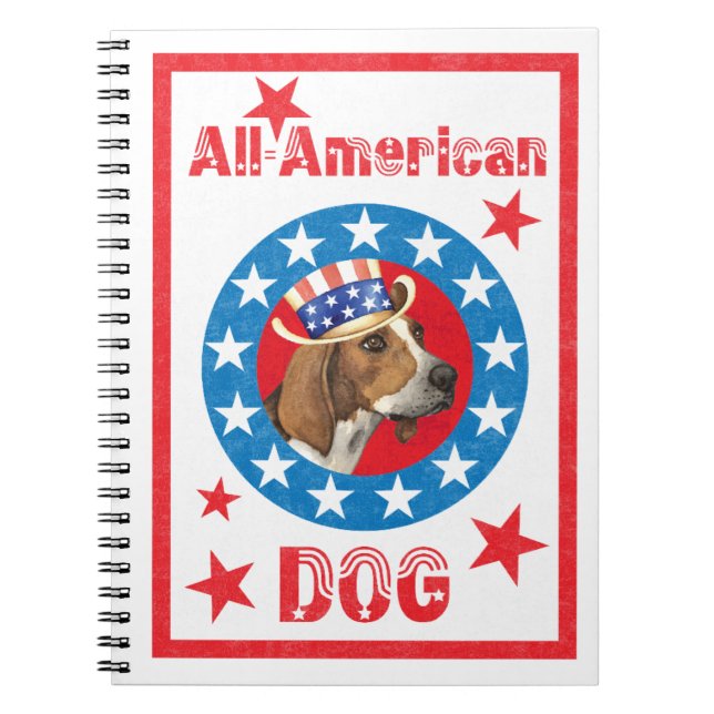 Patriotic Treeing Walker Notebook (Front)