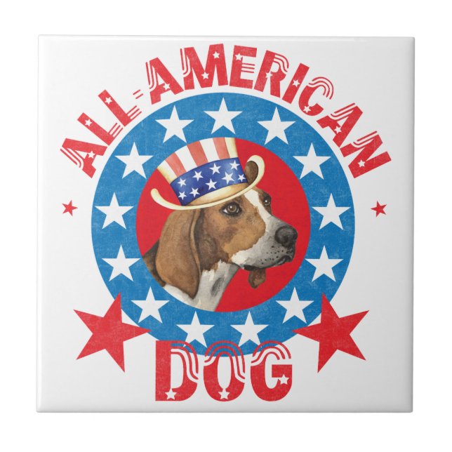 Patriotic Treeing Walker Tile (Front)