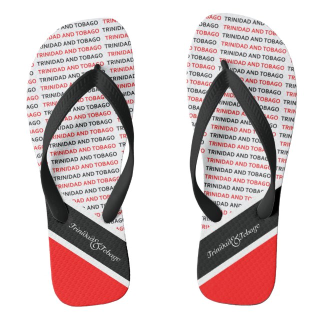 Patriotic Trinidad and Tobago Flag Colours Flip Flops (Footbed)