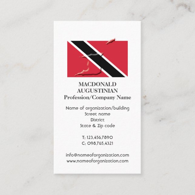 Patriotic | TRINIDAD FLAG | Photo Business Card (Front)