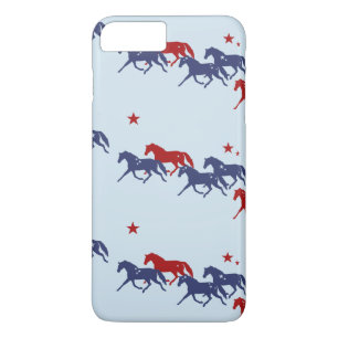 Patriotic Trotting Horses Pattern iPhone 8 Plus/7 Plus Case