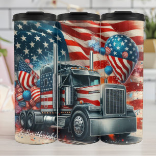Patriotic Truck Fireworks Celebration Thermal Tumbler