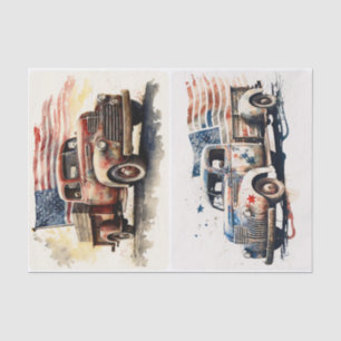 Patriotic Truck Tissue Paper