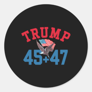 Patriotic Trump 45 And 47 Victory Winner Won Patri Classic Round Sticker