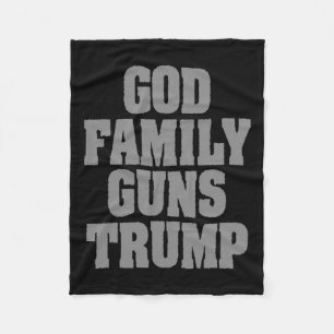 Patriotic Trump God Family Guns Trump Fleece Blanket