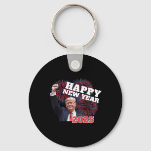 Patriotic Trump Happy New Year 2025 Conservative D Key Ring