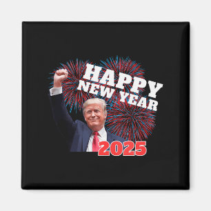 Patriotic Trump Happy New Year 2025 Daddys Home Ch Magnet