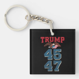 Patriotic Trump Won 45 and 47 Victory Winner Trump Key Ring